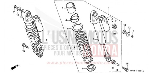 KISSEN, HINTEN (CB750F2) CB750F2N de 1992